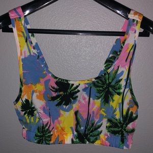 Palm/Print Crop tank